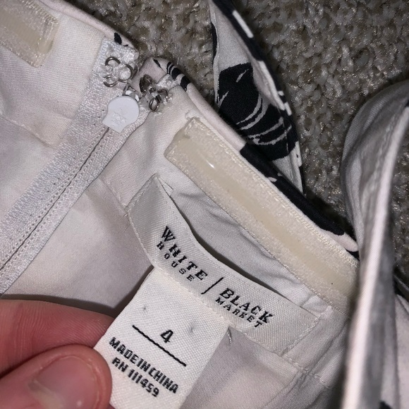 White House Black Market Floral Top w Belt size 4 - Picture 7 of 13